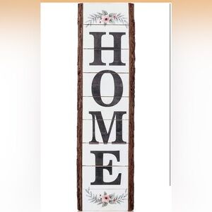 HOME Vertical Wood Wall Sign - White and Black